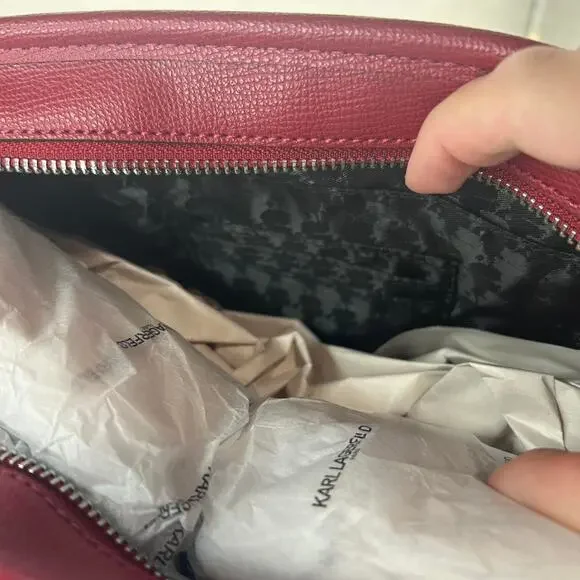 Karl lagerfeld burgundy crossbody bag - Picture 4 of 8
